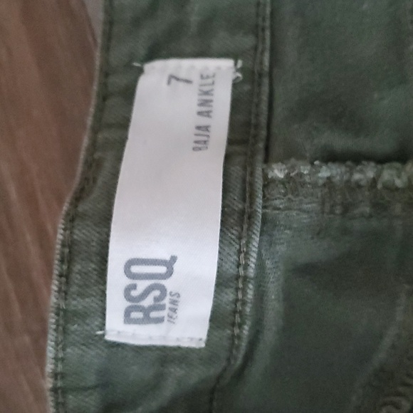 RSQ Distressed Olive Green Baja Ankle Raw Hem 7 - Picture 3 of 9